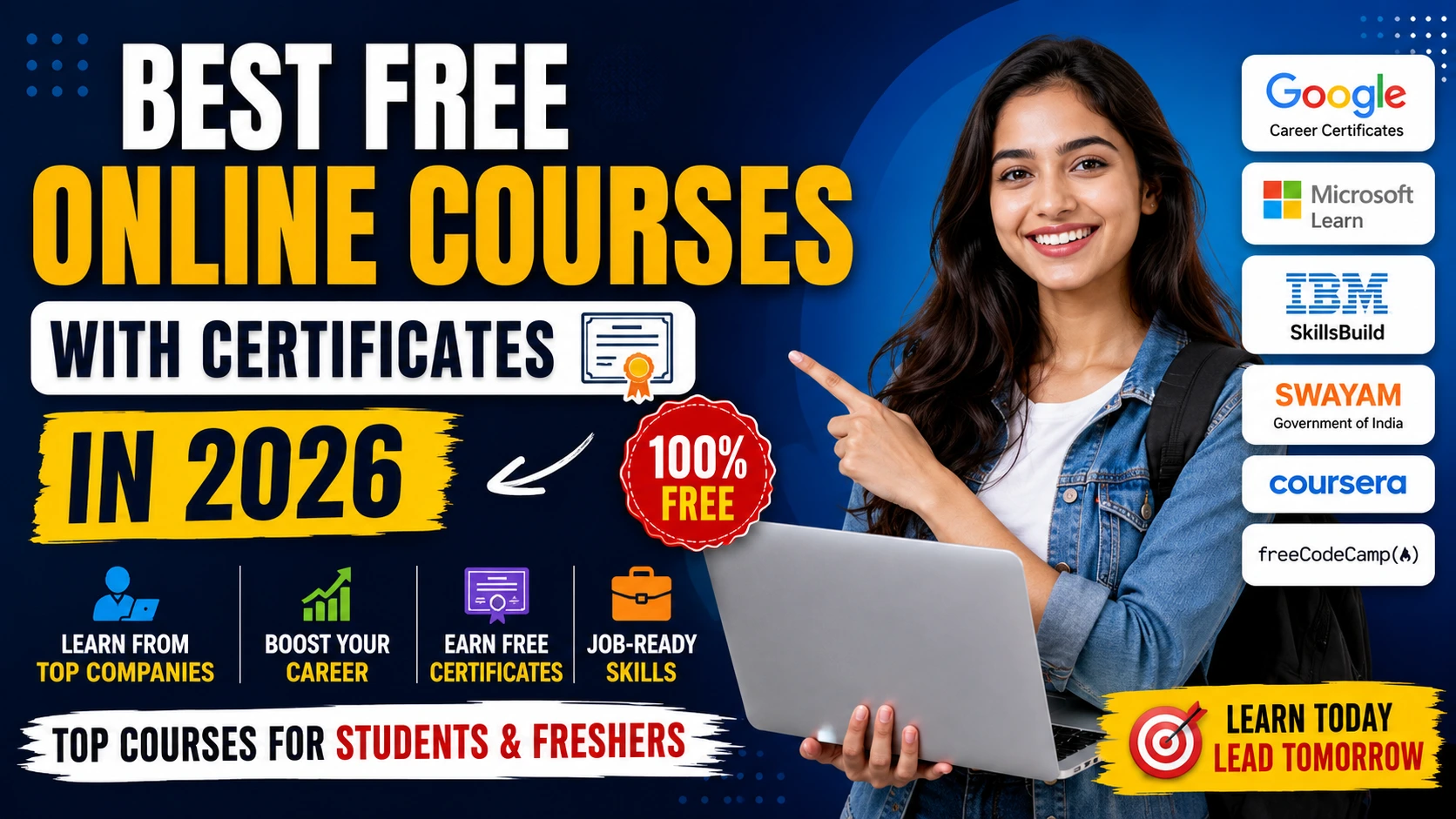 Free Online Courses in 2026 Certificate Courses for Students & Freshers